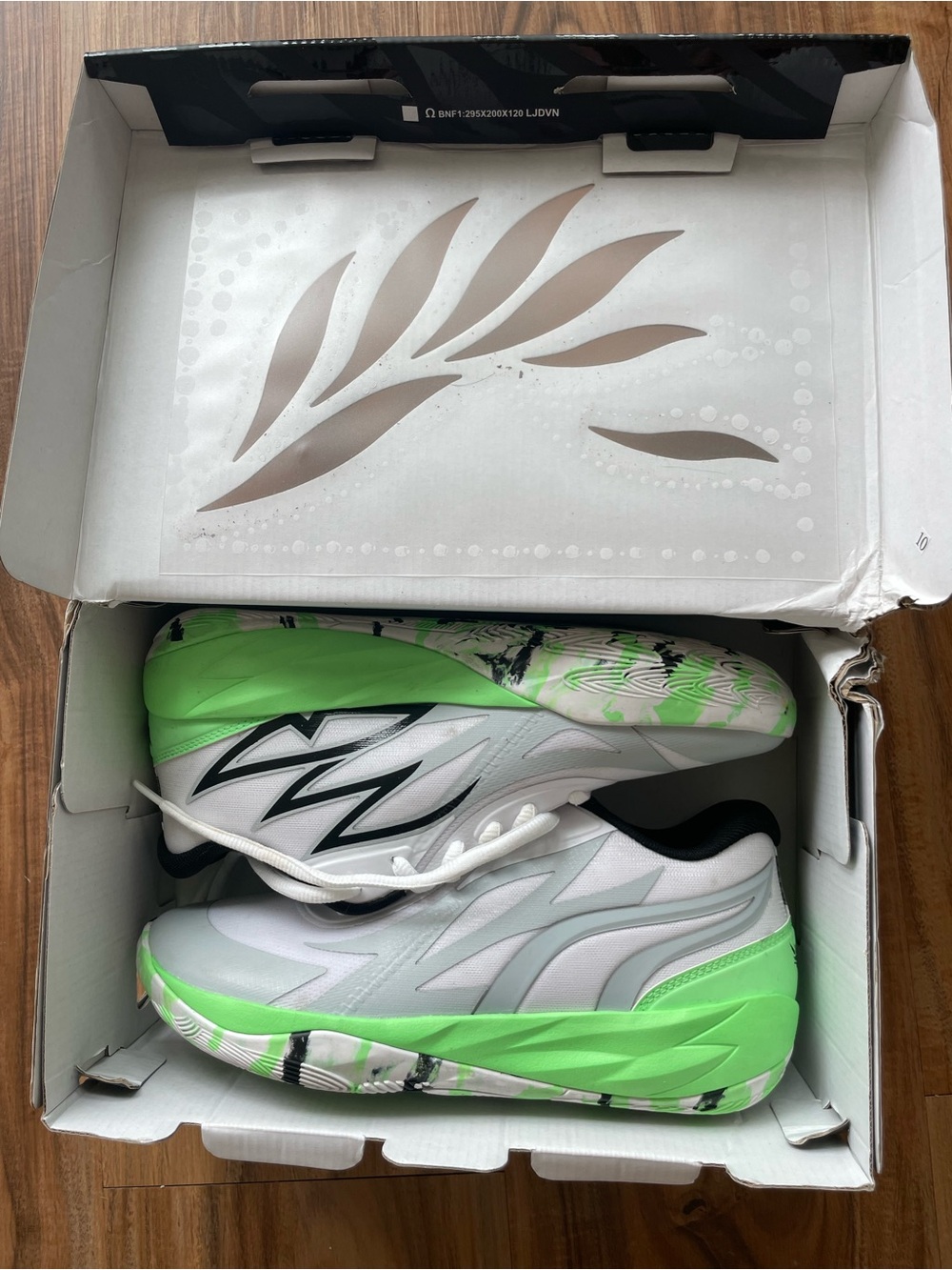 Puma MB.02 LaMelo Ball Jr Basketball Shoes Green White Size 7 Youth